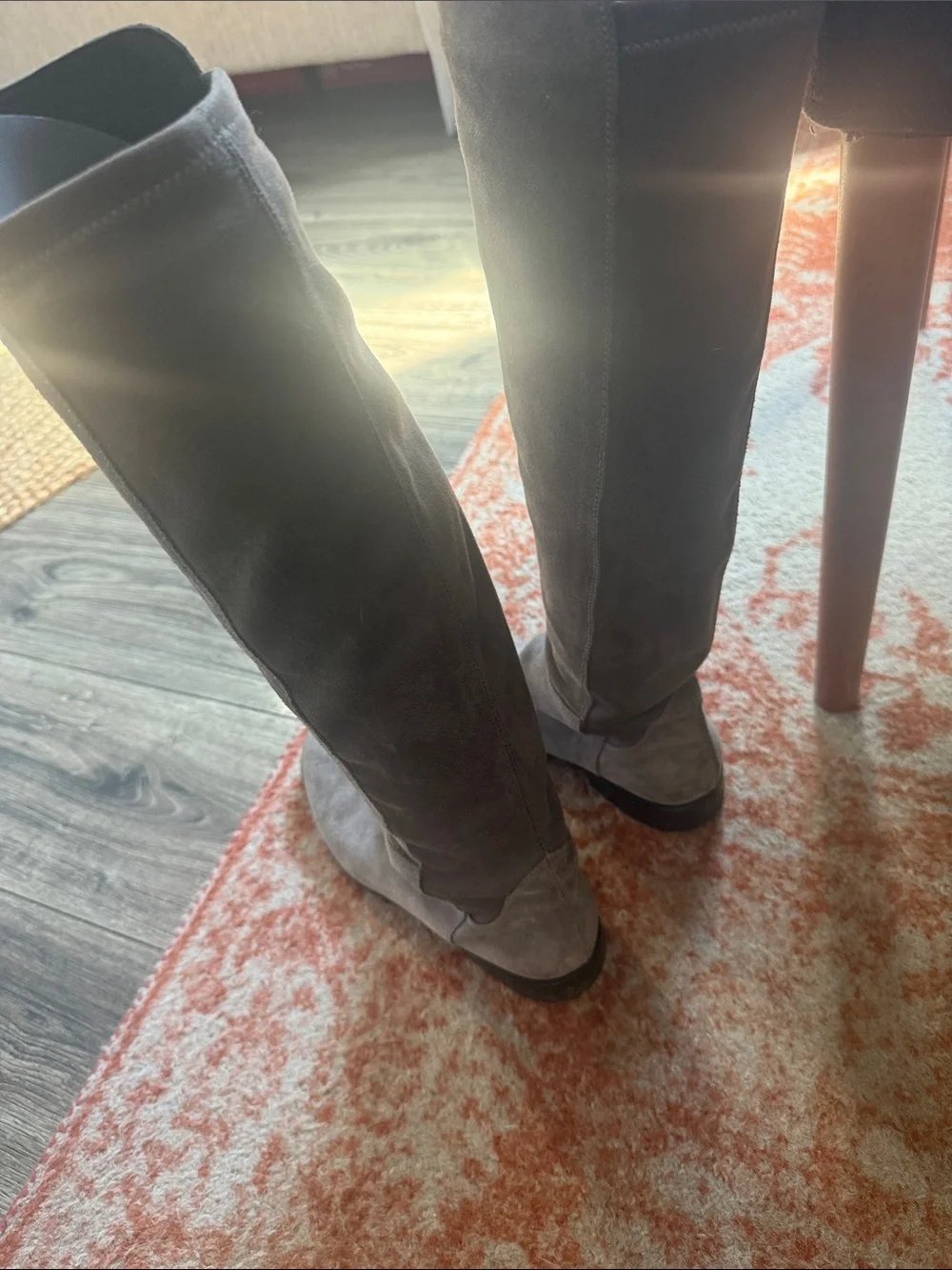 Cordani Over-the-Knee Suede Boots in Taupe